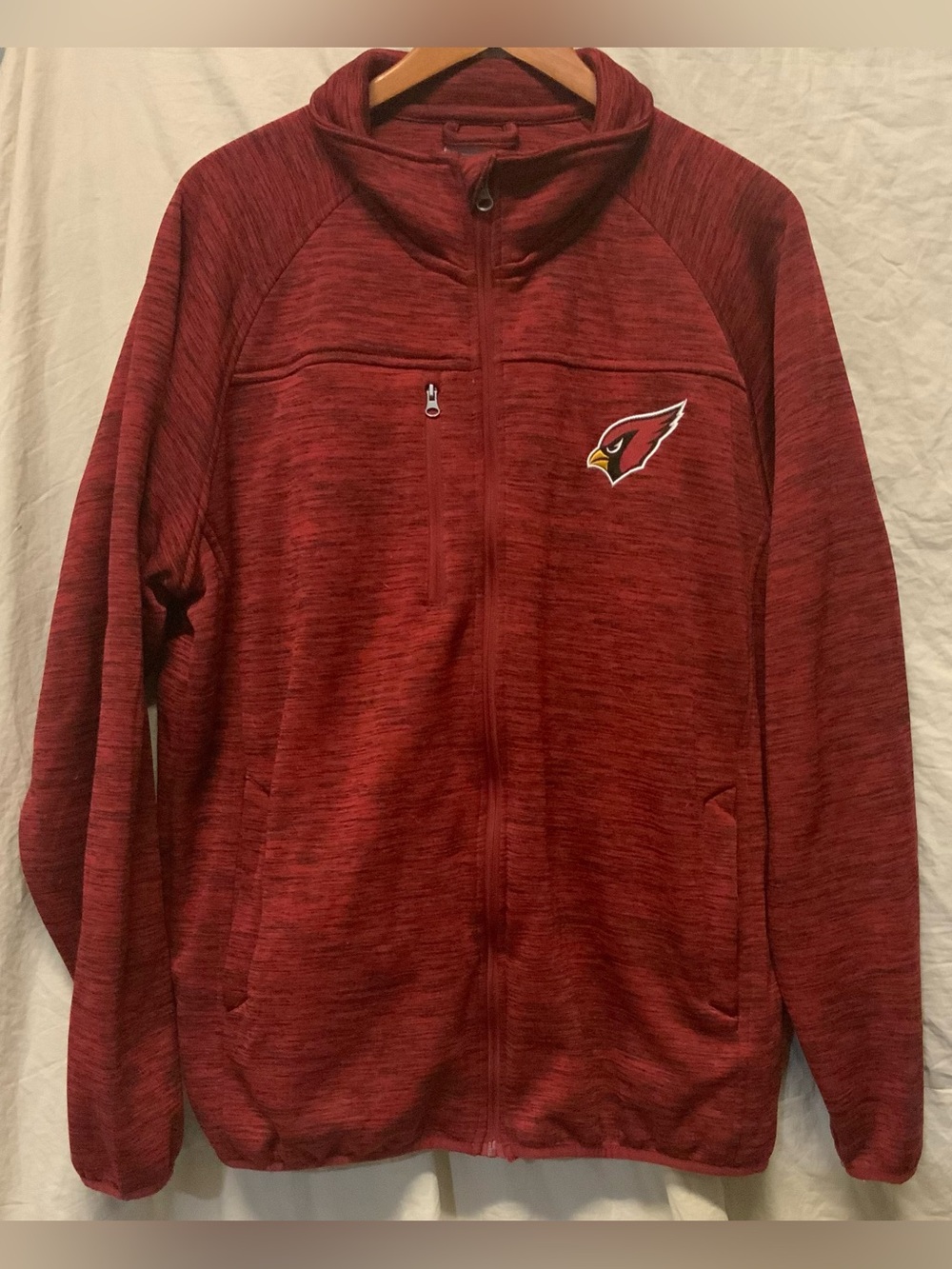 NFL Arizona Cardinals Red Heather Quarter-Zip Pullover